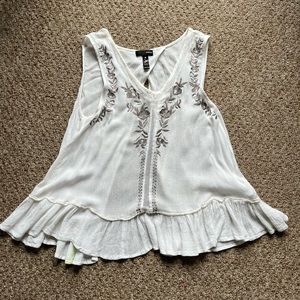 Embroidered Open Back Tank